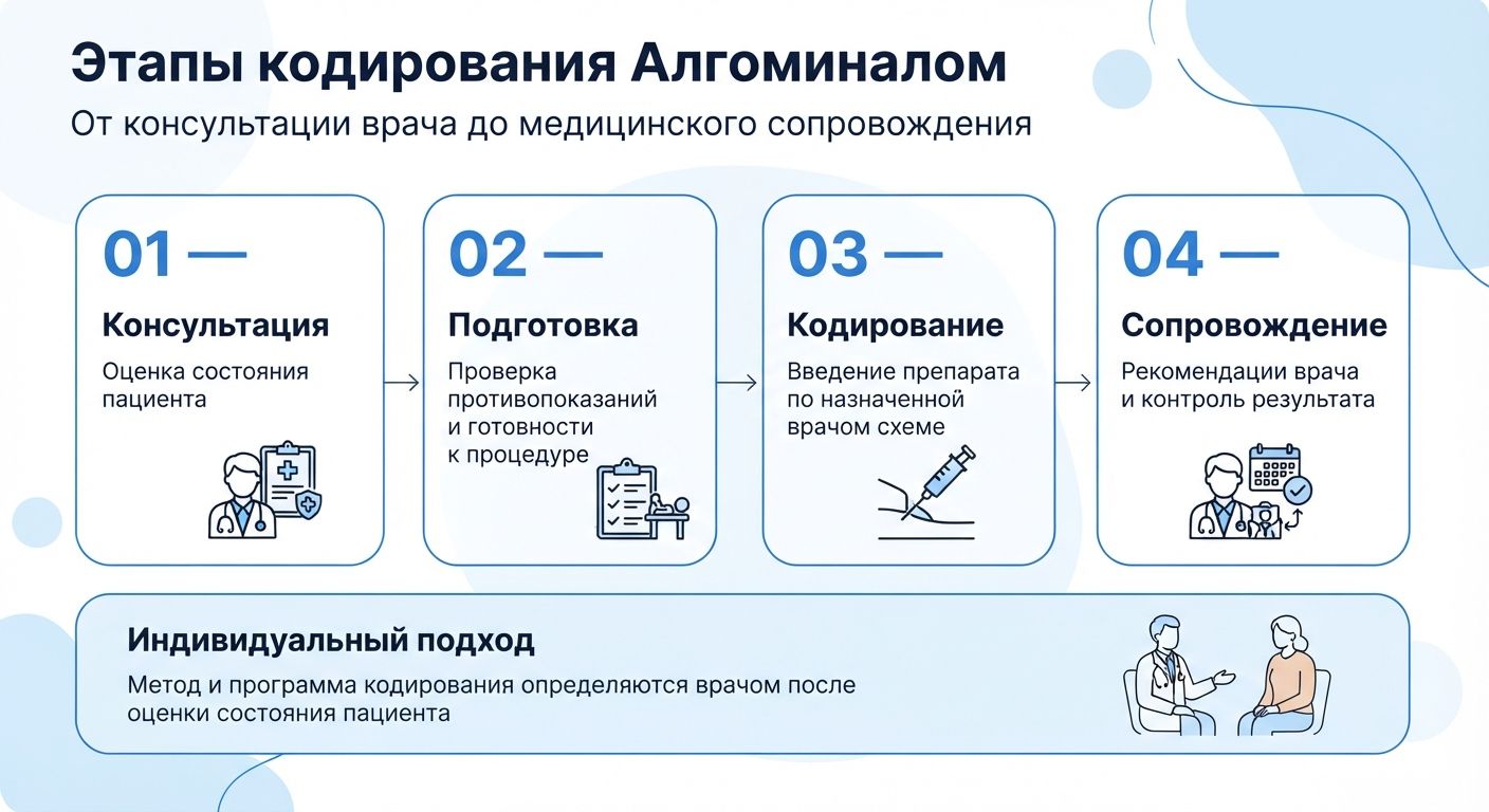 Кодирование препаратом «Алгоминал» в Сергаче инфографика